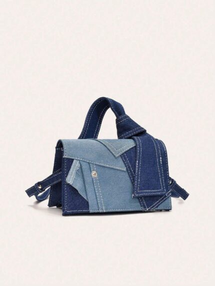 Denim Patch Design Handbag