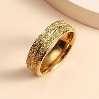 Gold Plated Stainless Steel Embevelled Ring