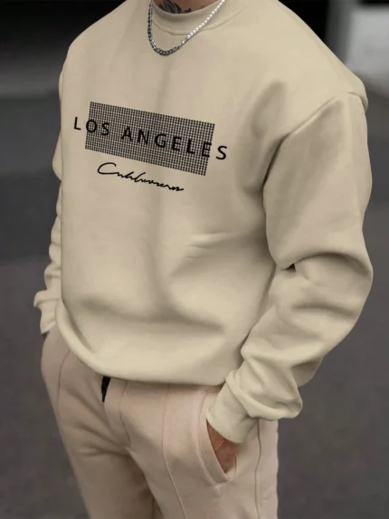 Printed Crew Neck Casual Sweatshirt
