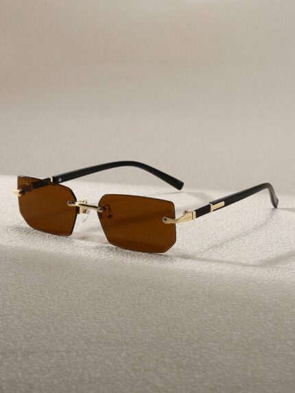 Rimless Brown Sunglasses