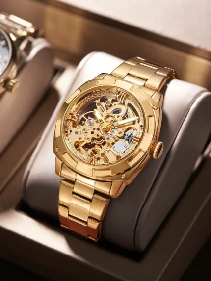 Stainless Gold Design Mechanical Watch