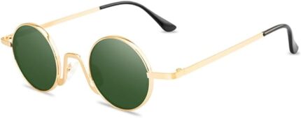 Retro Steampunk Round Sunglasses - Gold