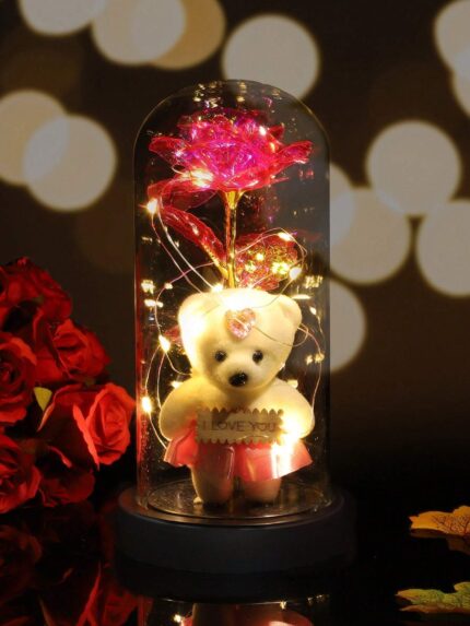 Cristal Eternal Rose With Teddy
