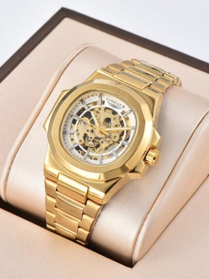 Hollow Automatic Mechanical Watch With Steel Band