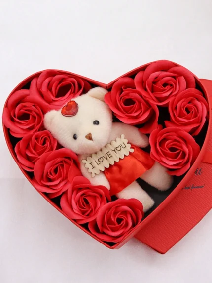 Flower Teddy Heart set