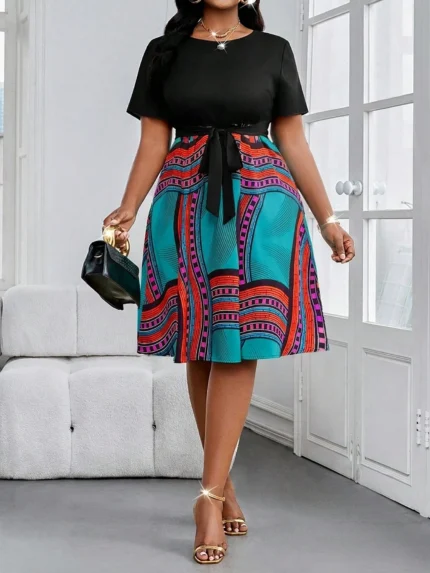 Afro Print Dress