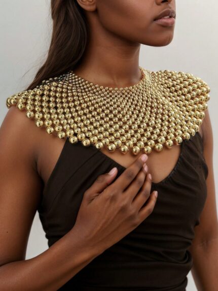 Fan-Shaped Gold Neck Chain